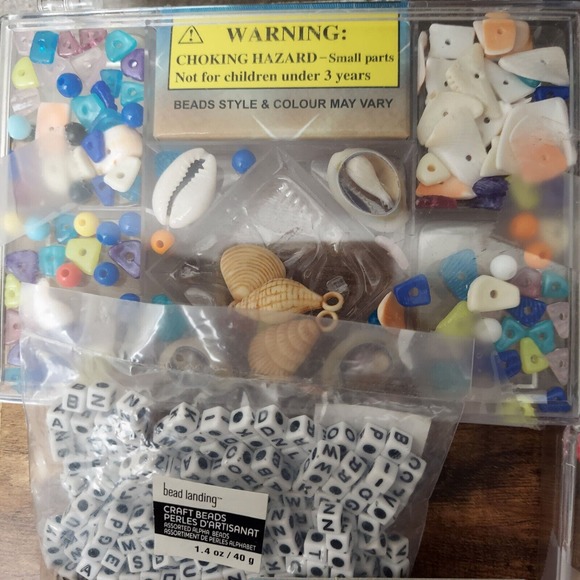 Bead Lot Beads 10+ Cases Crafting Jewelry Beads Colorful Plastic Wooden Metal - Picture 2 of 12